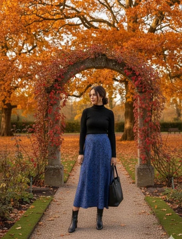 Kadın Desen Baskılı Karin Kumaş Etek