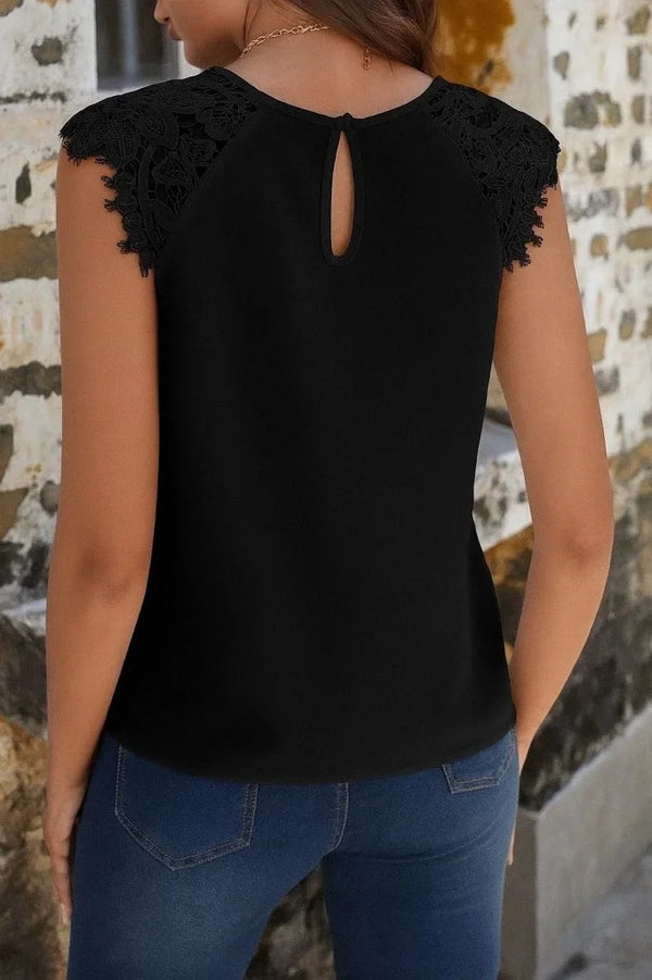 Kadın Kısa Kollu Bisiklet Yaka Ithal Krep Bluz