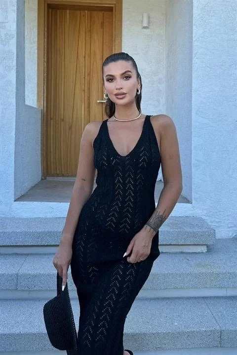 Rosalia Sırt Dekolteli Elbise 2761